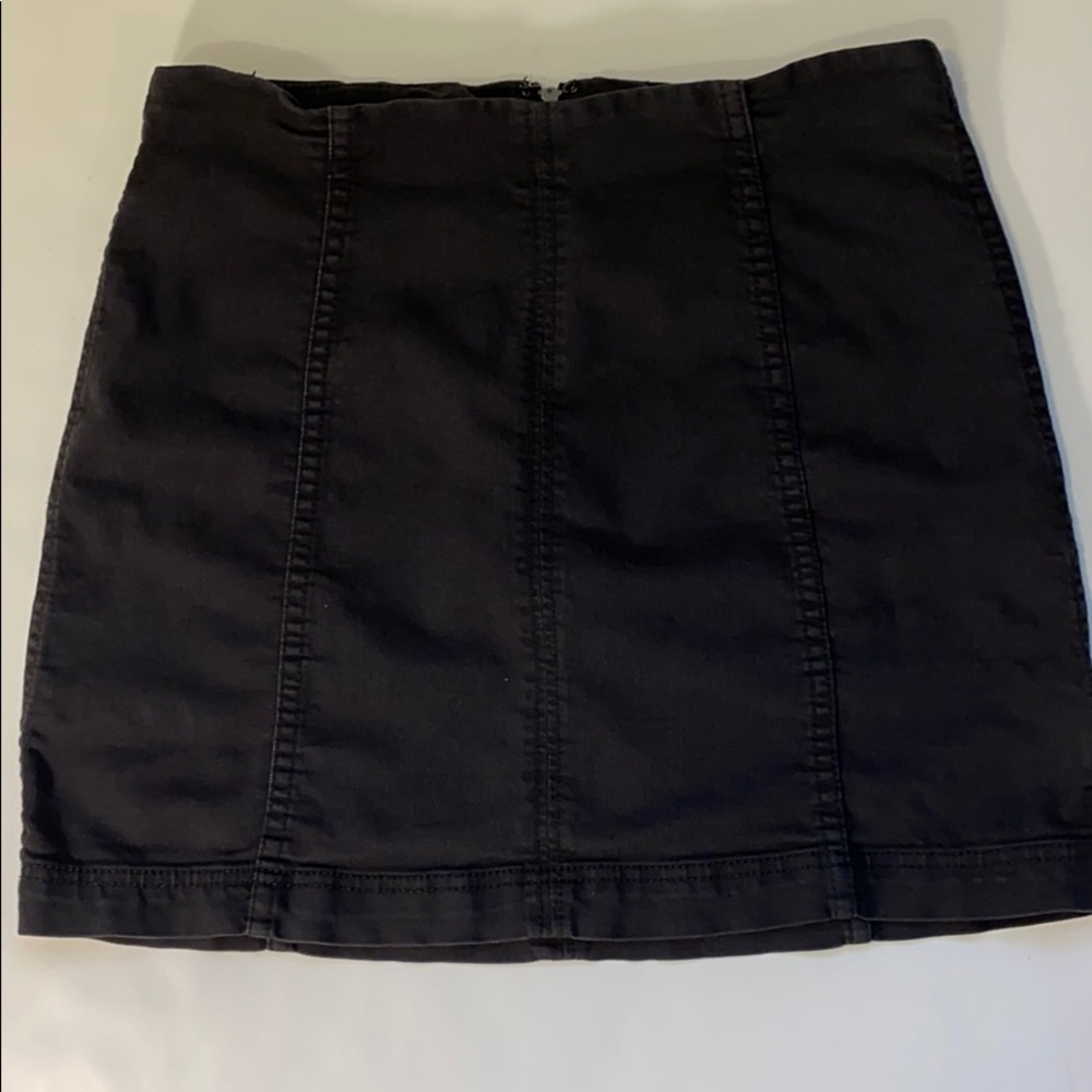 Free People Black Denim Skirt
